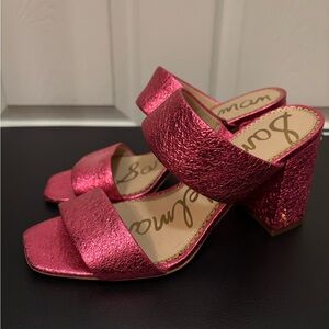 Sam Edelman Metallic Pink Heels Size 8